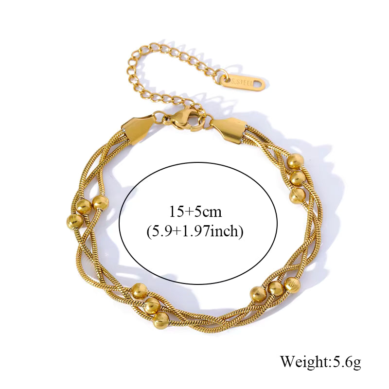 Gold Twisted Bead Bracelet