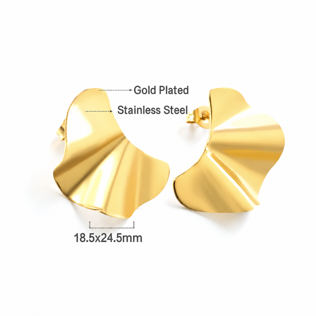 Folded Fan Stud Earrings