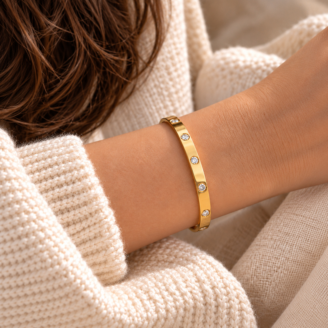 Gold Crystal Bangle