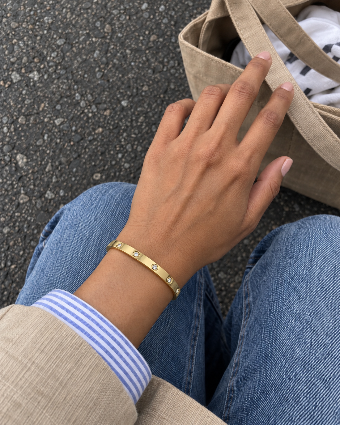 Gold Crystal Bangle