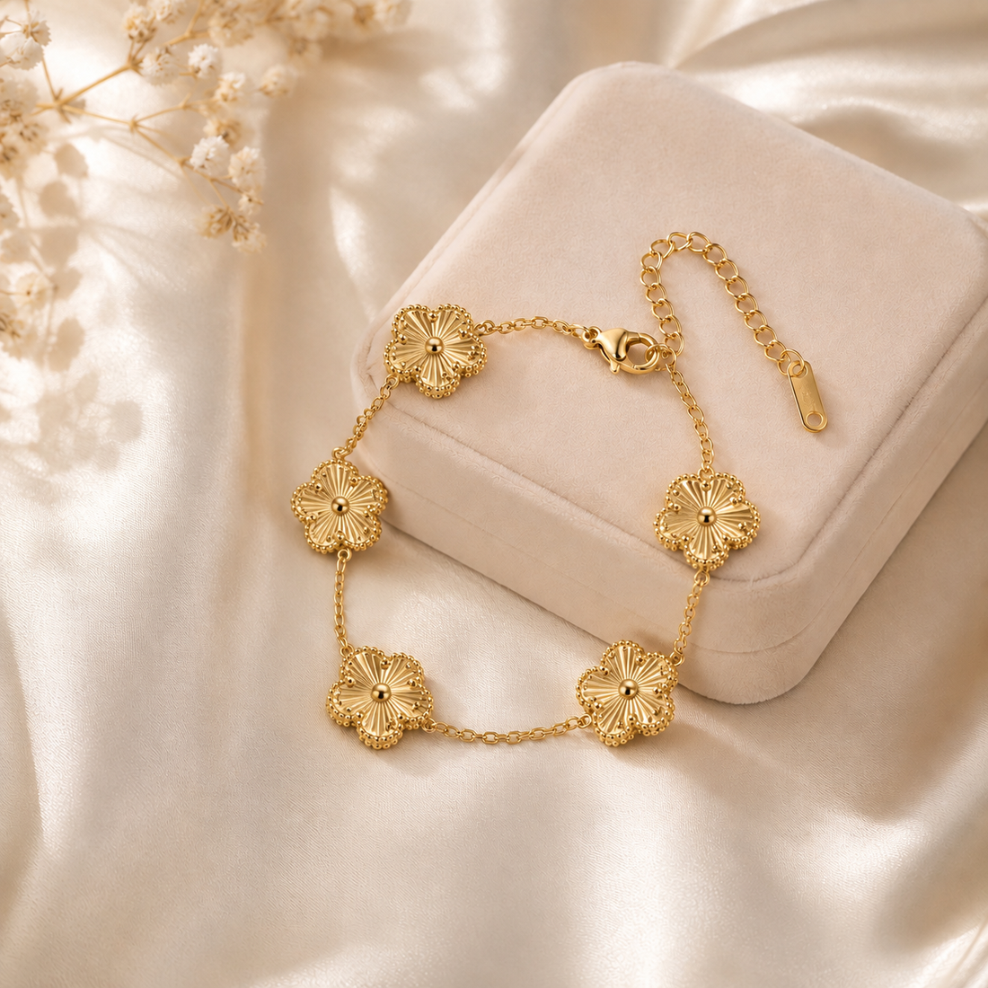 Gold Sunburst Flower Bracelet