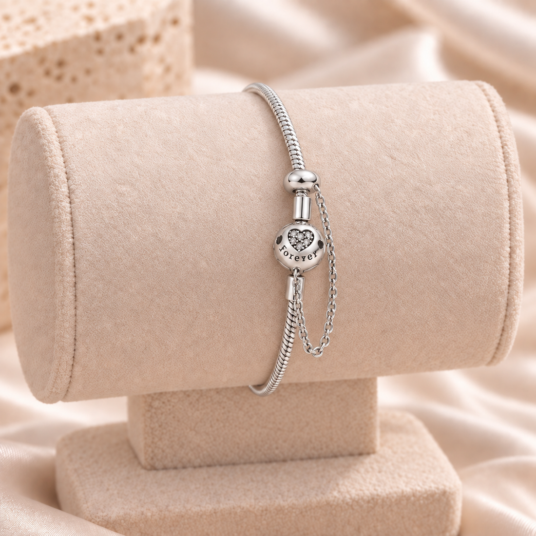 Silver Forever Snake Chain Bracelet