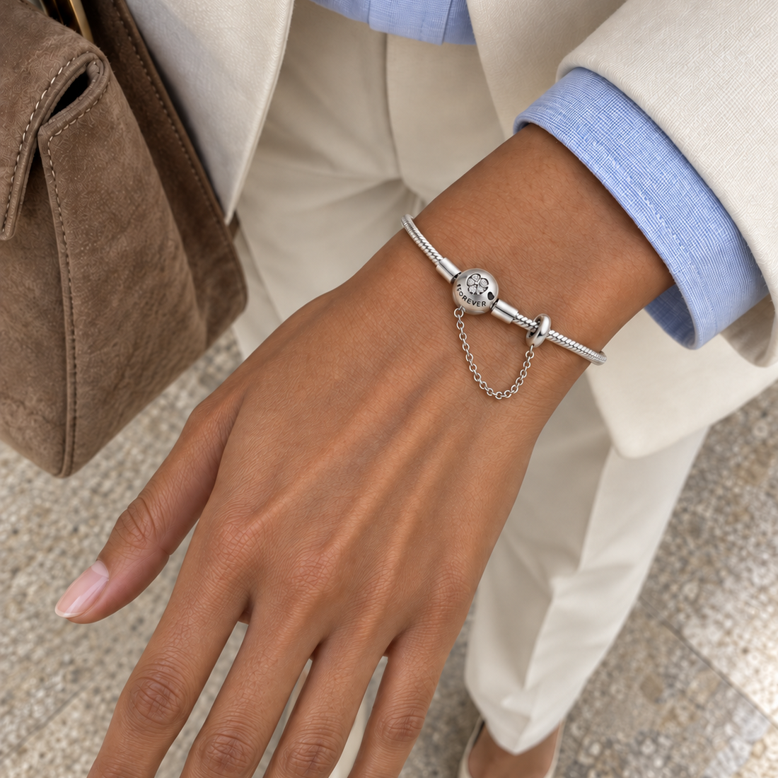 Silver Forever Snake Chain Bracelet