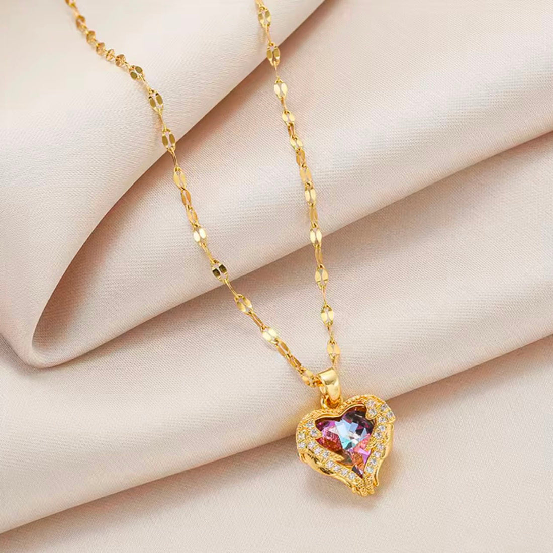Crystal Ocean Heart Necklace