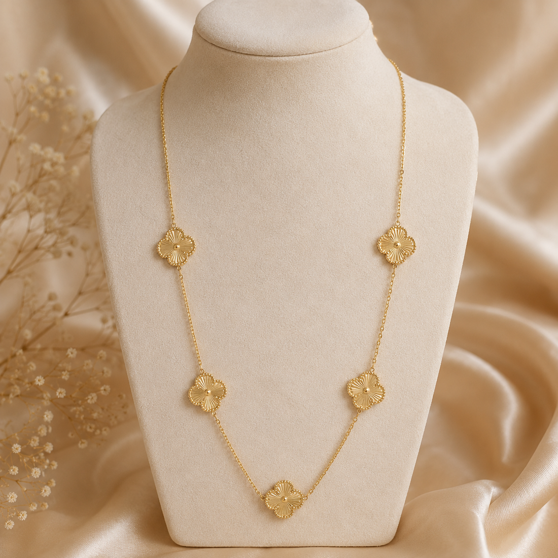 Gold Sunburst Flower Necklace