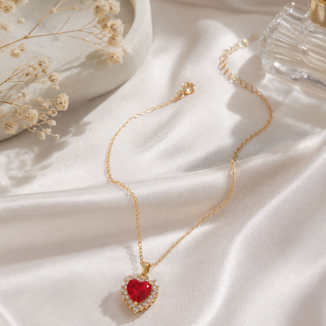Red Crystal Heart Necklace
