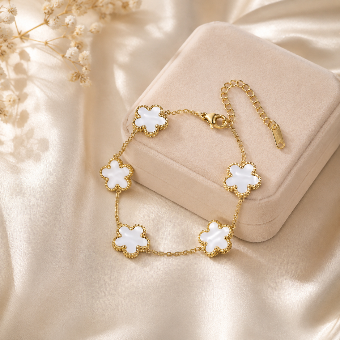 White Flower Bracelet