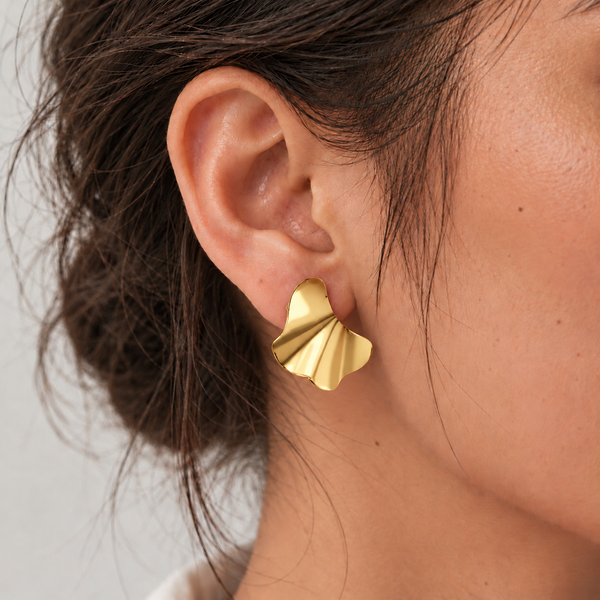 Folded Fan Stud Earrings