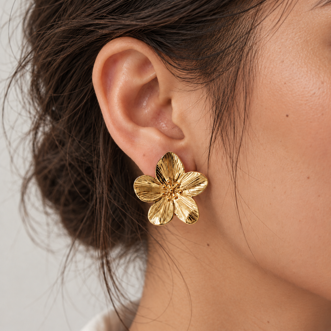 Gold Bloom Statement Earrings
