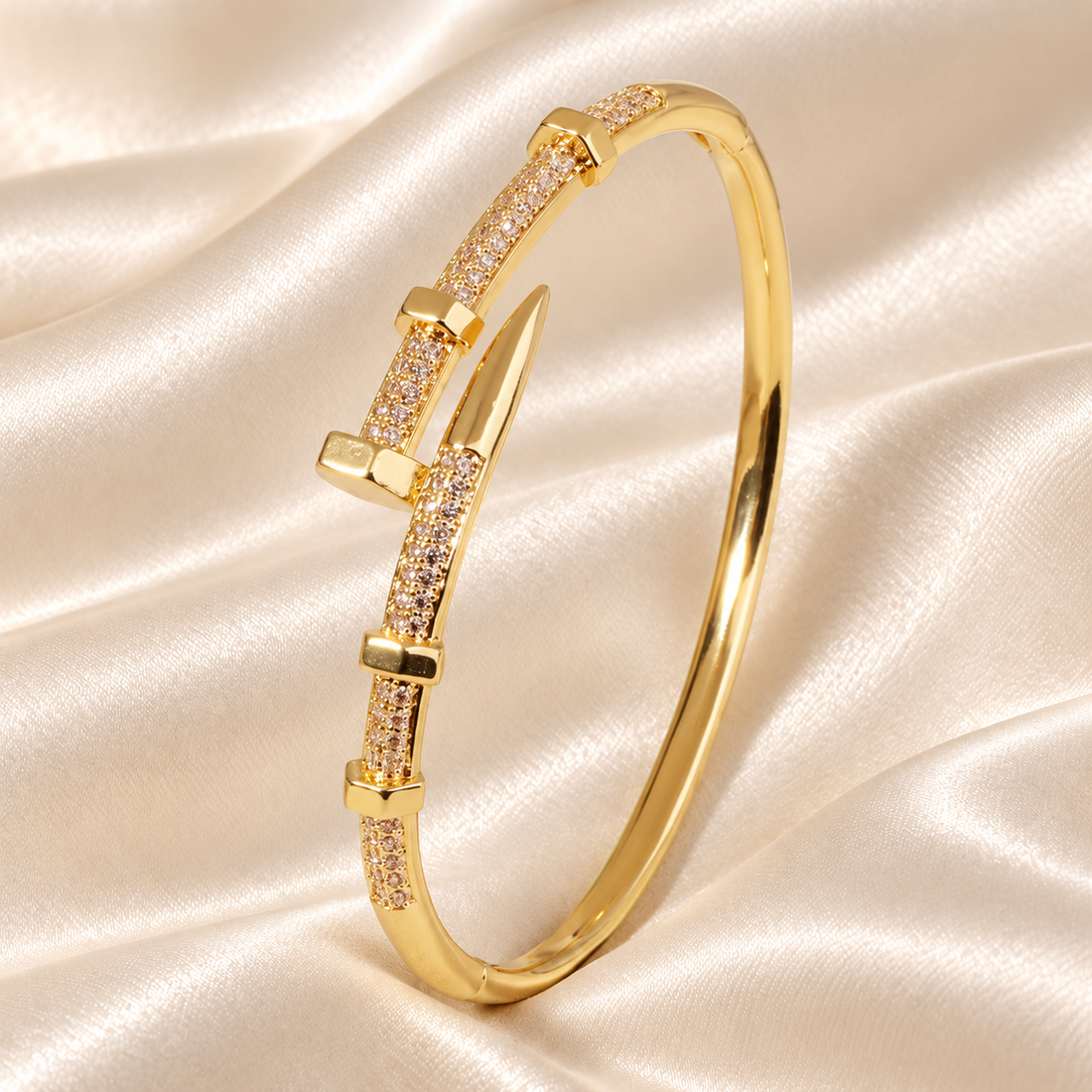 Gold Embellished Nail Bangle