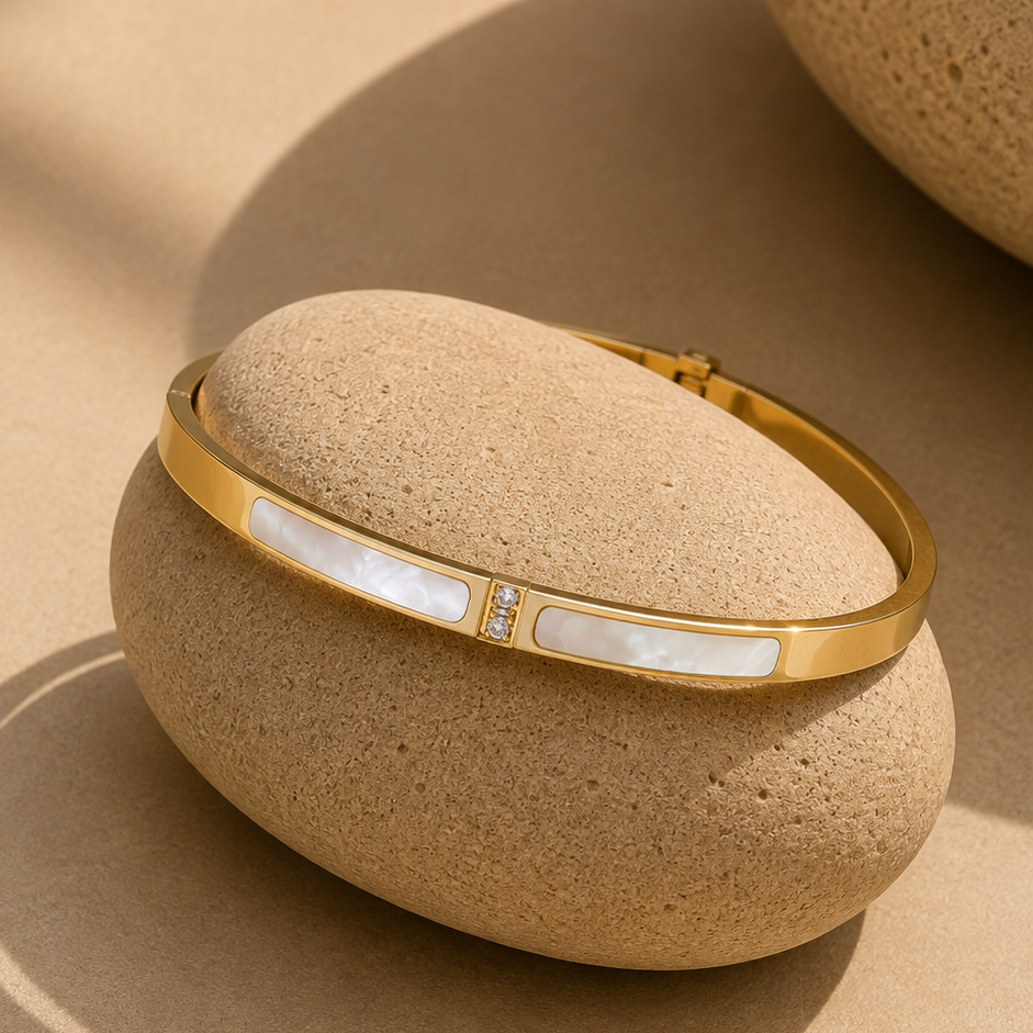 Gold Mother-of-Pearl Bangle