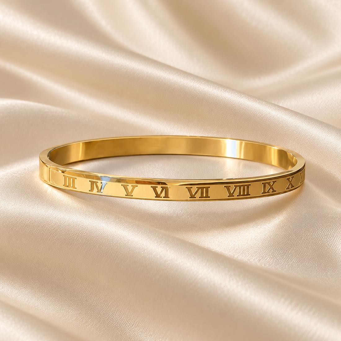 Gold Roman Numeral Bangle