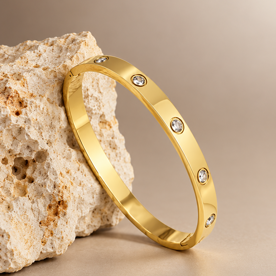Gold Crystal Bangle