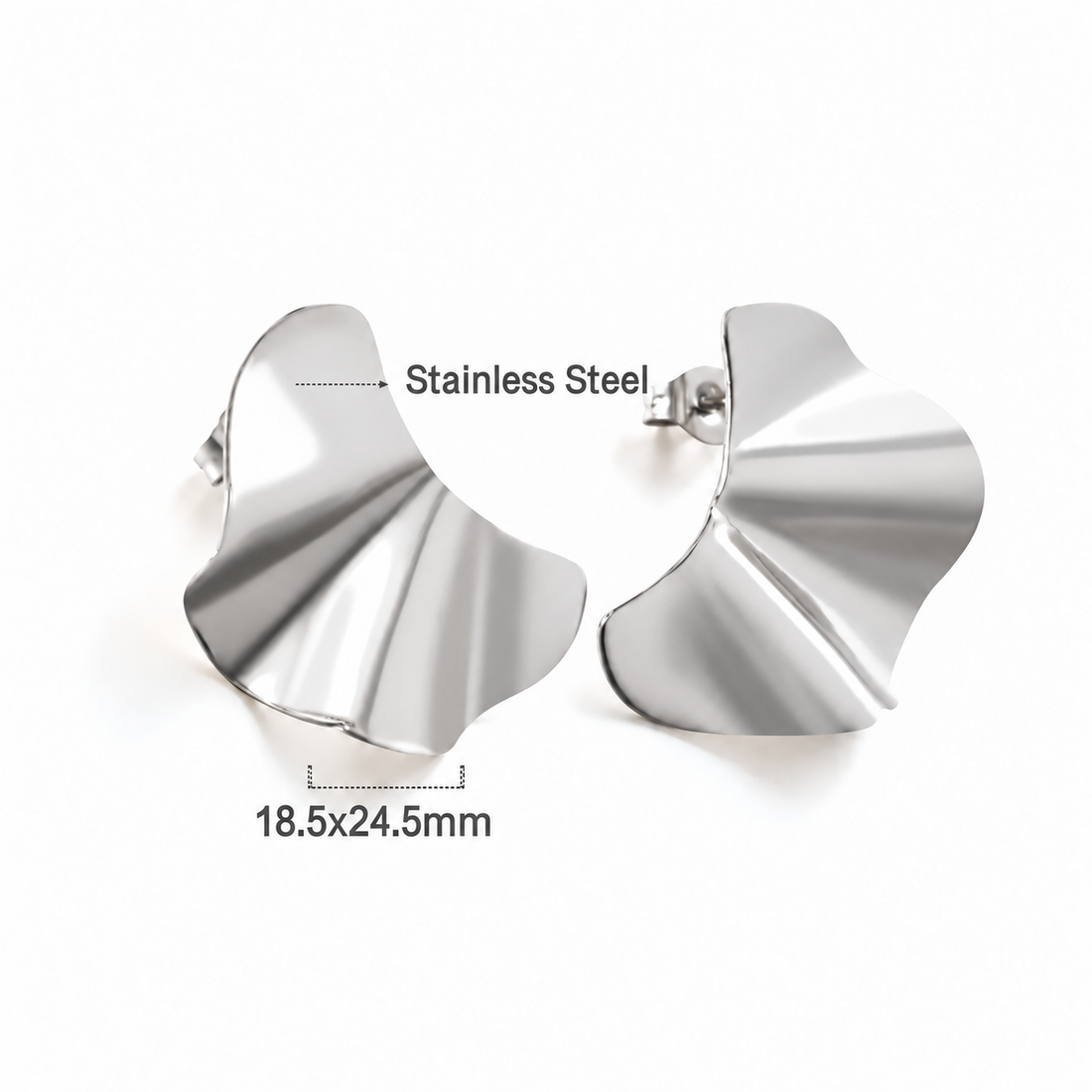 Folded Fan Stud Earrings