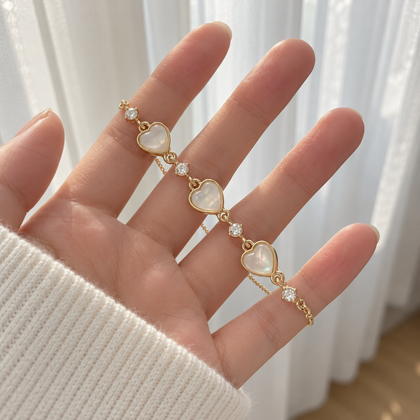 Pearly Heart Bracelet