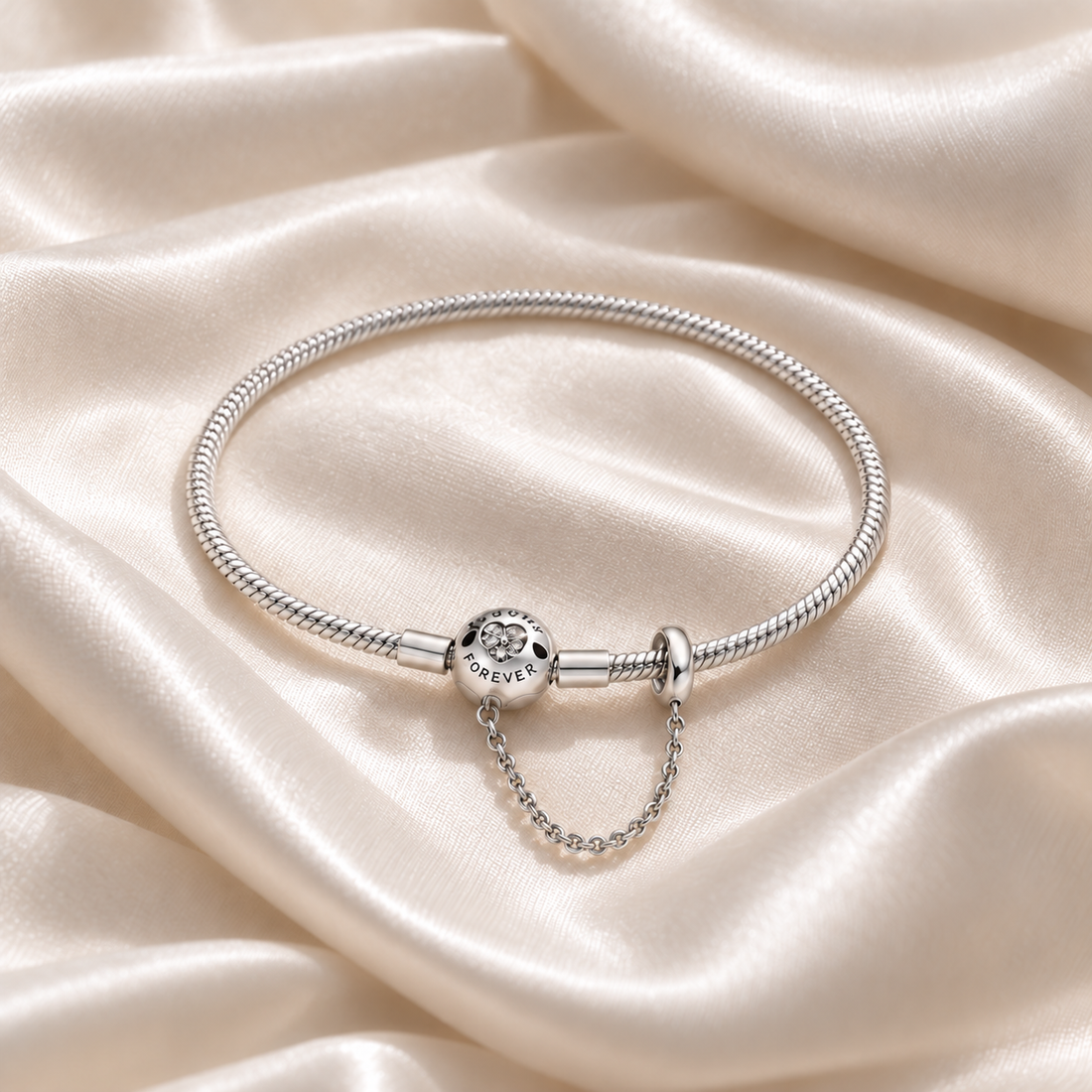 Silver Forever Snake Chain Bracelet