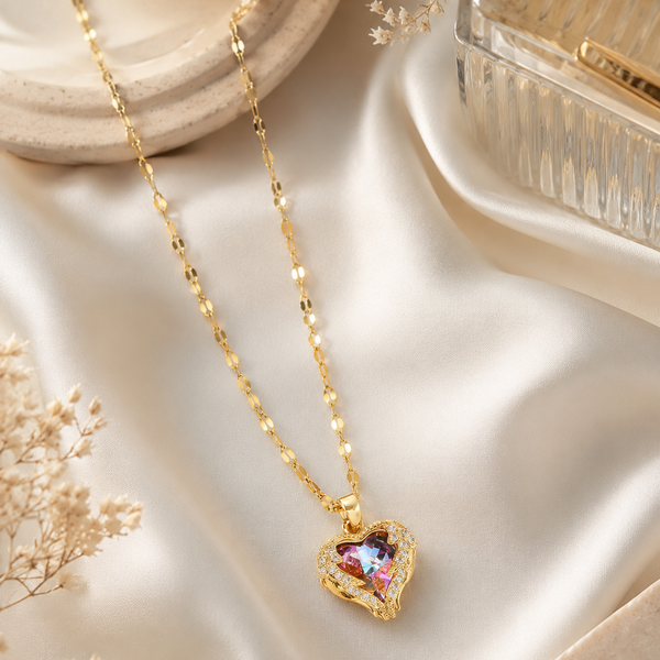 Crystal Ocean Heart Necklace