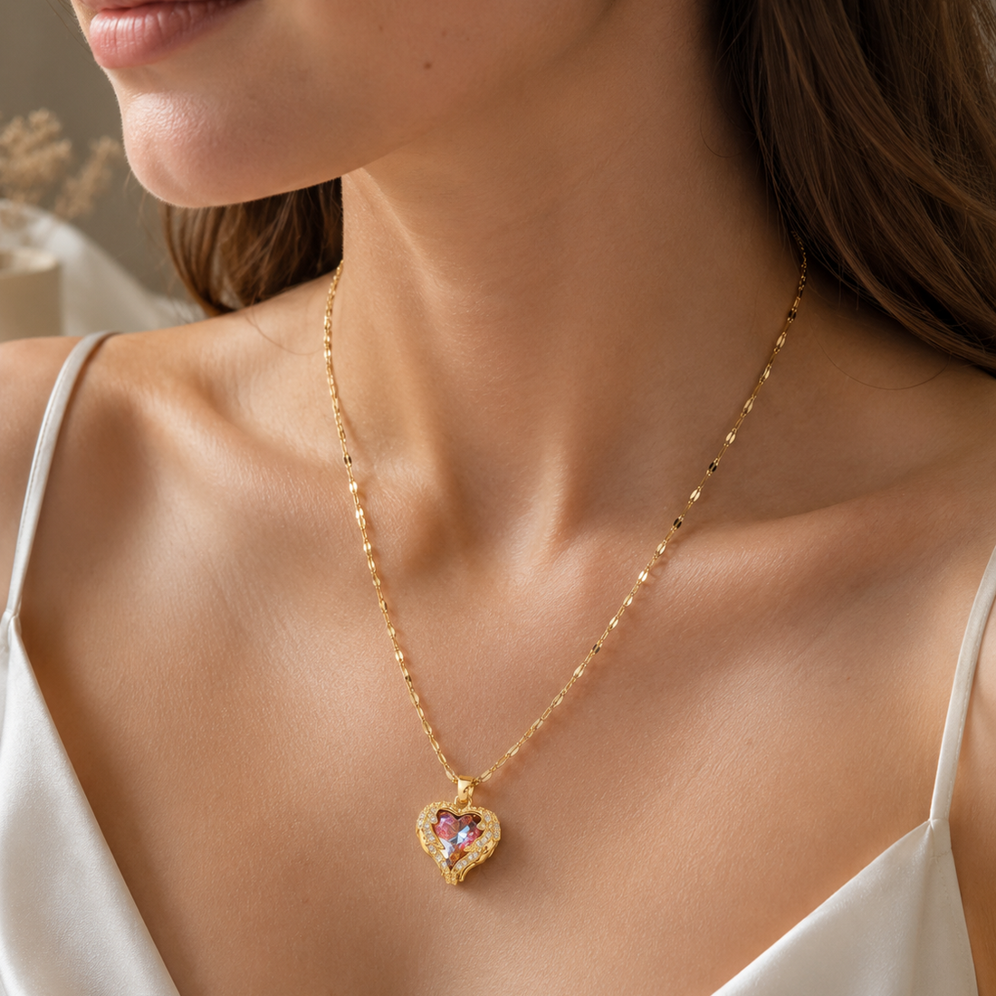 Crystal Ocean Heart Necklace