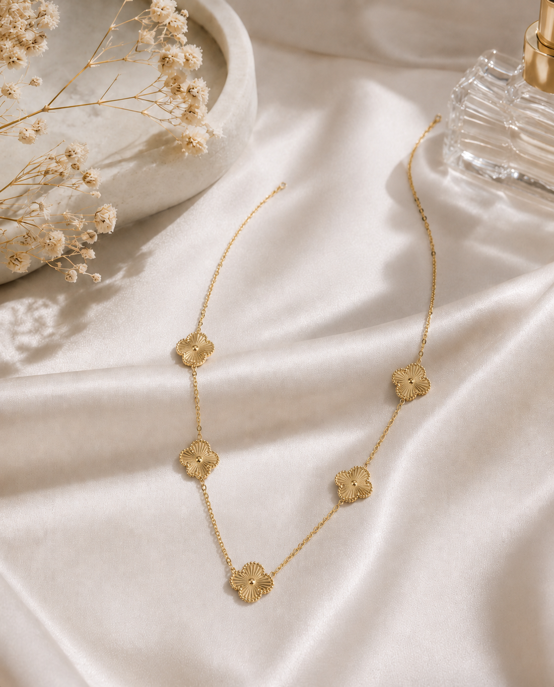 Gold Sunburst Flower Necklace