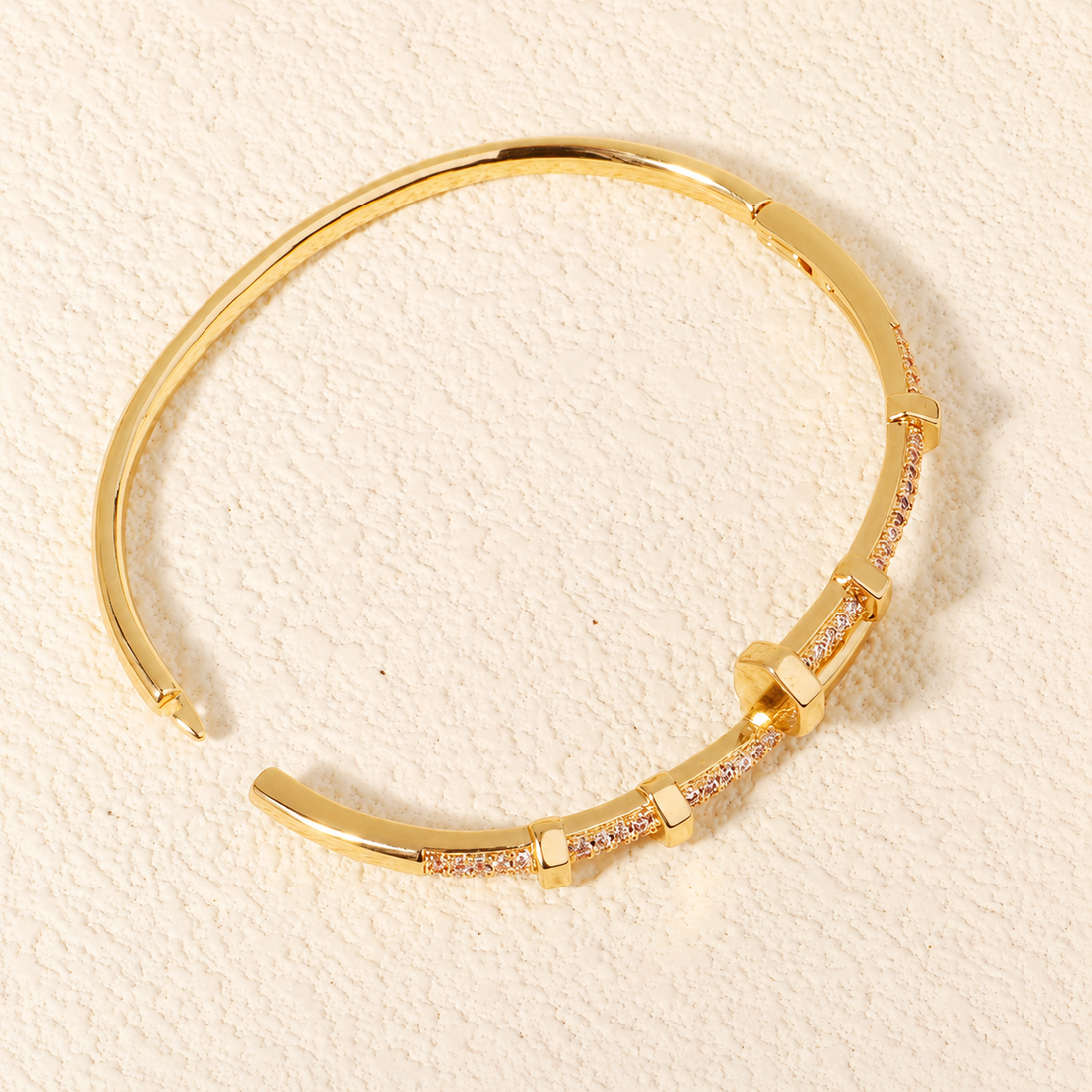 Gold Embellished Nail Bangle