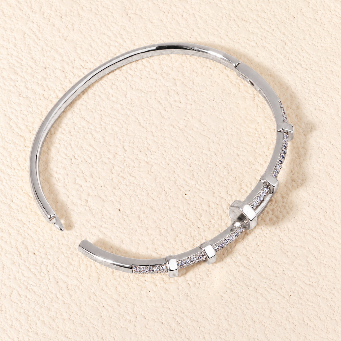 Silver Embellished Nail Bangle