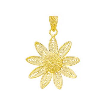 daisy pendente joias sui jewellery filigrana medalha flor prata filigree pendant silver nana