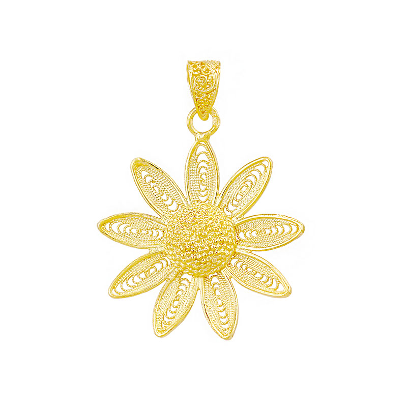 daisy pendente joias sui jewellery filigrana medalha flor prata filigree pendant silver nana